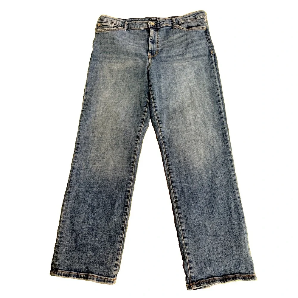 Ralph Lauren Chaps Jeans Womens 14 Blue Denim Cotton Slim Boyfriend